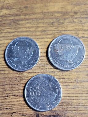 Canada 25 Cent Coins - Three Commerative Quarters
